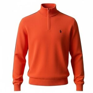 Polo Golf by‎ Ralph Lauren Men's Vibrant Orange 1/4 Zip Sweater